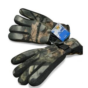Men’s Camo Fleece Insulated Winter Gloves Adjustable Wrist Strap